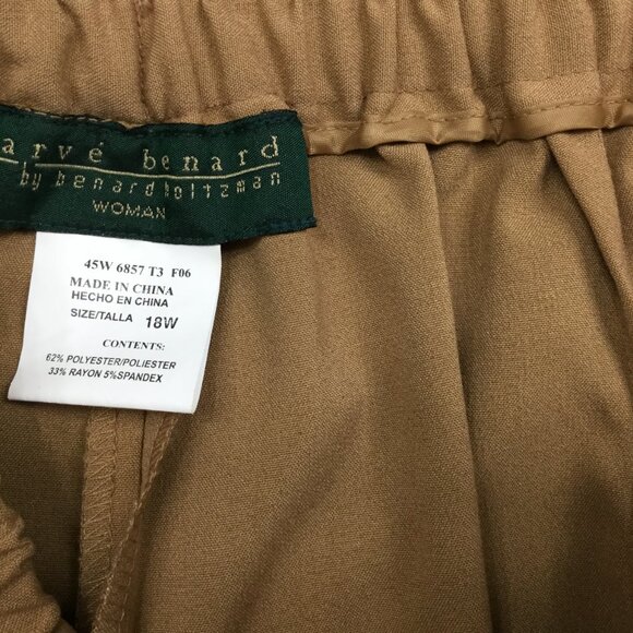 Harve Bernard Women Plus Size 18W Tan Pants Stretch Elastic Waist Tapered NWT - Picture 8 of 10